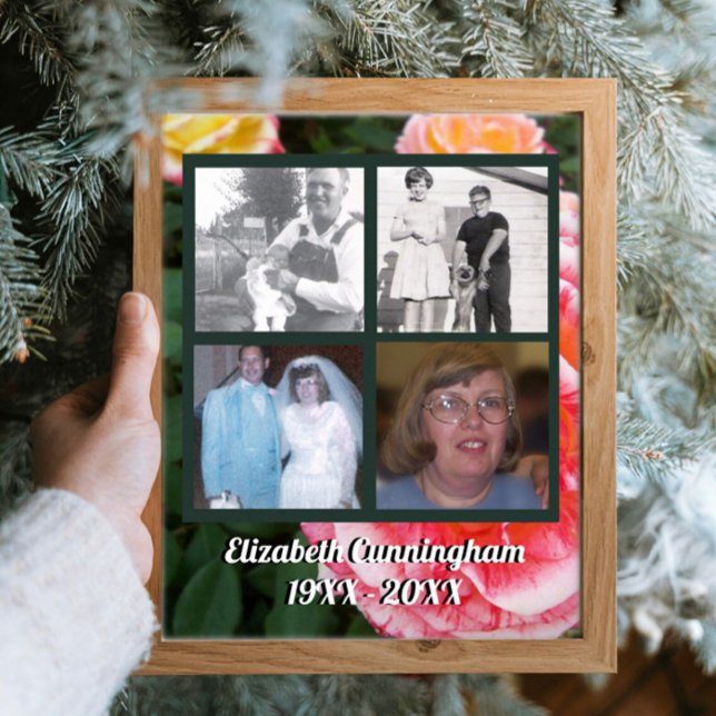 Poster Memorial Quatro Fotos do Amor Um na Foto Rosa (Criador carregado)