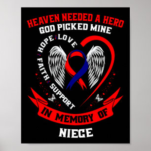 Poster Memorial Vermelho Oferece Perda De Doença Cardíaca