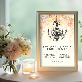 Poster Memorial Vintage Pastel Chic Floral Chandelier