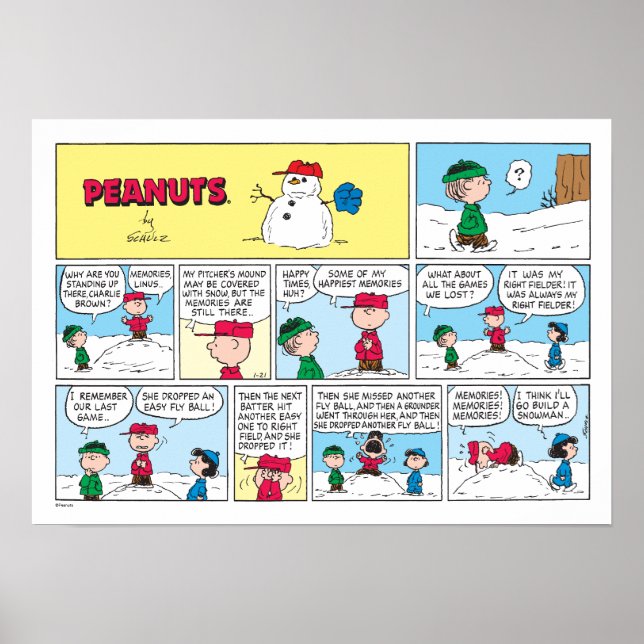 Poster Memórias de Baseball de Charlie Brown (Frente)