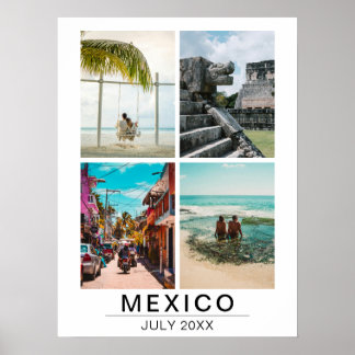Poster Memórias de Férias Personalizadas 4 Colagem de Fot