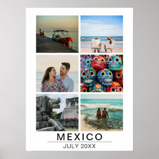 Poster Memórias de Férias Personalizadas 6 Colagem de Fot