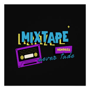 Pôster Memórias de MixTape Nostalgia de Cassete Retro