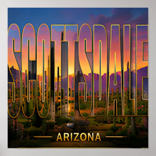 Poster Memórias de Viagem de Férias no Deserto de Scottsd