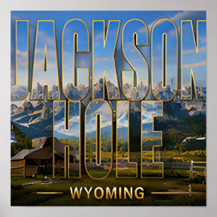 Poster Memórias de Viagens pelas Montanhas de Jackson Hol