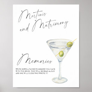Poster Memórias do chá de noiva Martini com a noiva