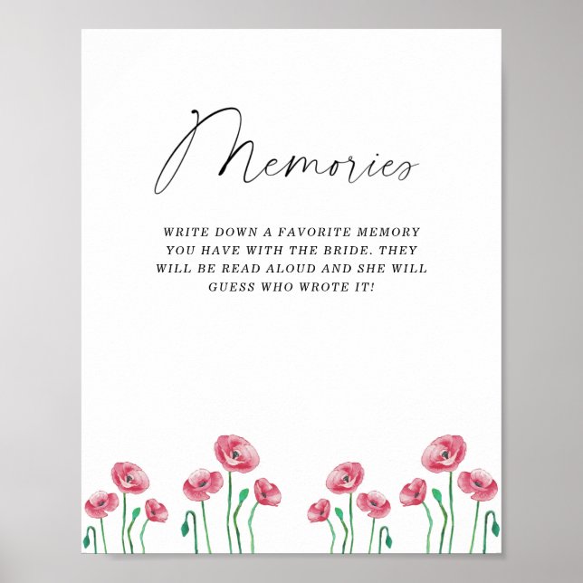 Poster Memórias florais de primavera verão com a noiva (Frente)