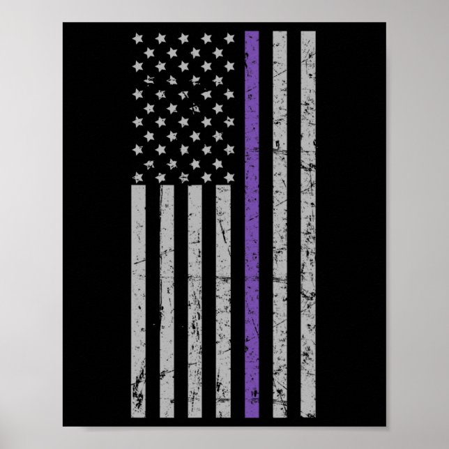 Poster Memórias Matéria Alzheimer EUA Bandeira Roxo (Frente)