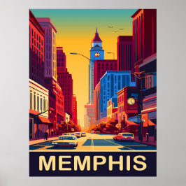 Poster Memphis, City Streets, Viagem