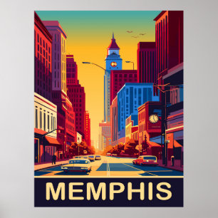 Poster Memphis, City Streets, Viagem