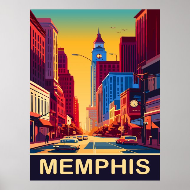 Poster Memphis, City Streets, Viagem (Frente)