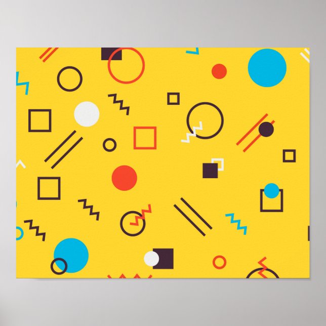 Poster Memphis geométrica urbana legal, única, moderna (Frente)