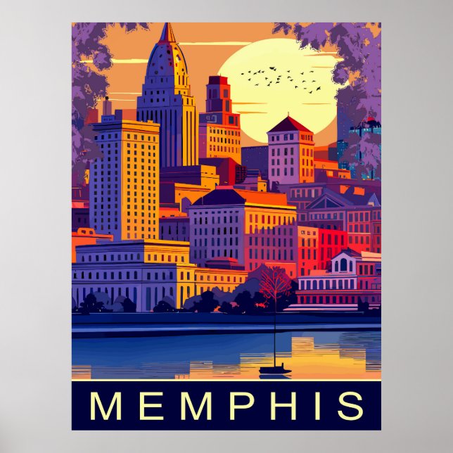 Poster Memphis, Mississippi River, Viagem (Frente)