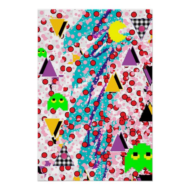 Pôster Memphis Packer-Man Design (Frente)