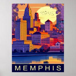 Poster Memphis, Rio Mississippi, Viagem