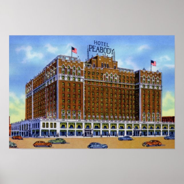 Pôster Memphis Tennessee Hotel Peabody (Frente)