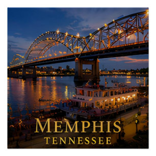Pôster Memphis Tennessee Mississippi Blues & Rio
