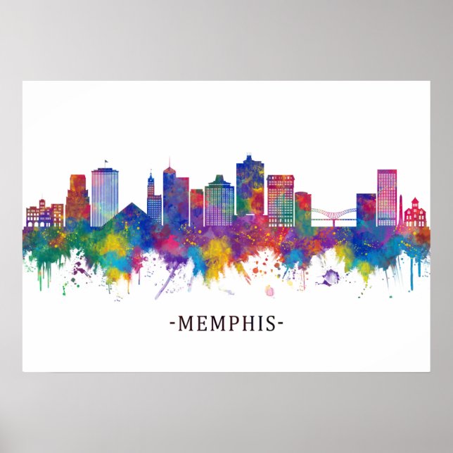 Poster Memphis Tennessee Skyline (Frente)