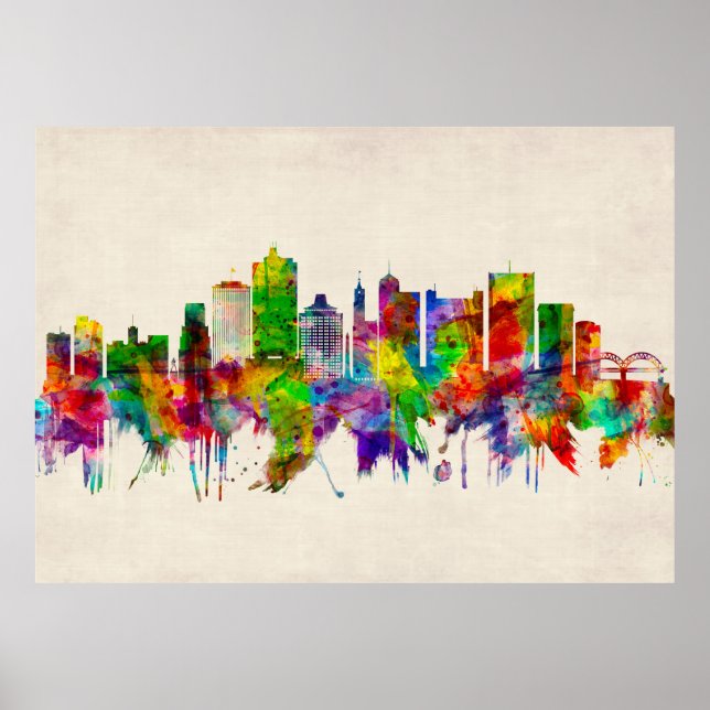 Poster Memphis Tennessee Skyline (Frente)