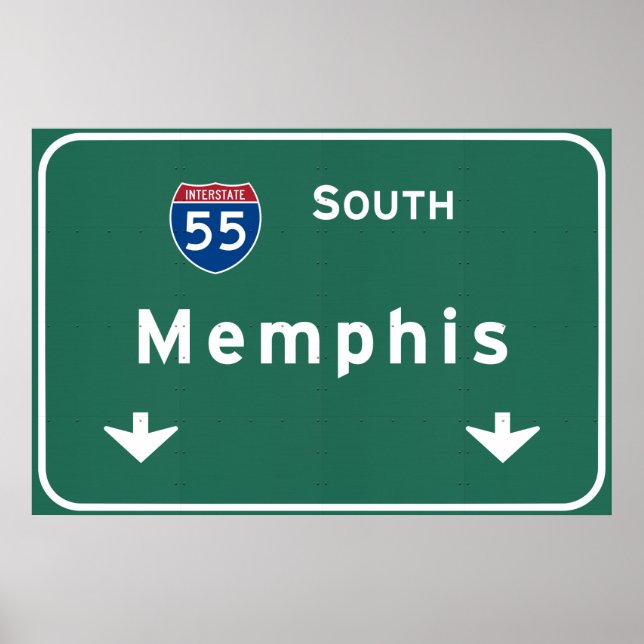 Poster Memphis Tennessee tn Interstate Highway Freeway: (Frente)