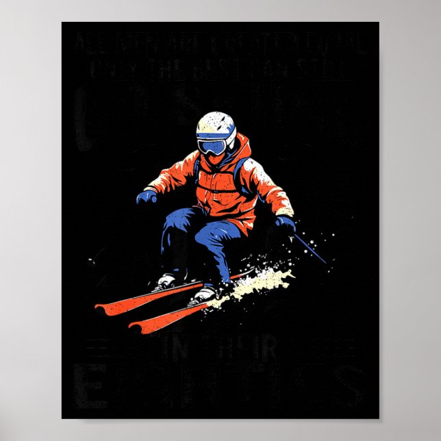 Poster Men Still Go Skiing In Their Eighties Funny Snow S (Frente)