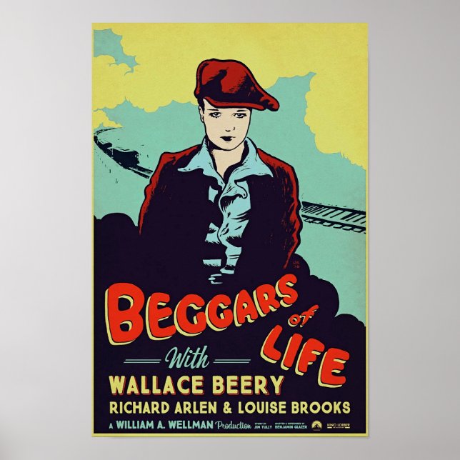 Poster Mendigos da Vida 1928 Filme Clássico (Frente)