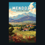 Poster Mendoza Argentina Viagem Art Vintage<br><div class="desc">Mendoza retro vetor viagem design. Mendoza é uma cidade na região argentina de Cuyo e o coração do país do vinho argentino,  faminto por malbecs e outros vinhos tintos.</div>
