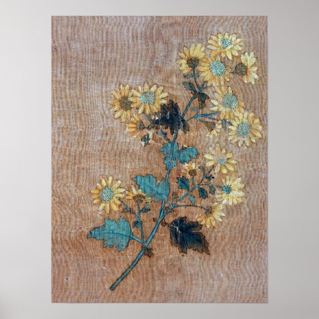 Poster Mengfu - Dez crisântemos (Frente)