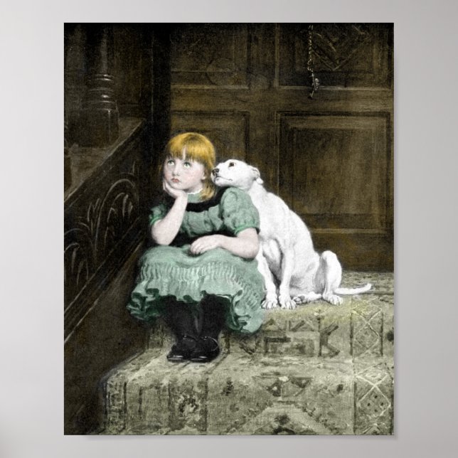 Pôster Menina Adorada por Cachorro (Frente)