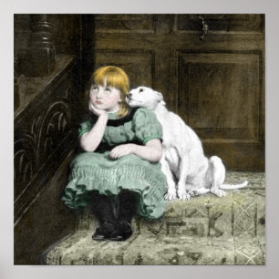 Poster Menina adorador do cão