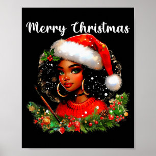 Poster Menina Africana Preta Engraçada Natal Americano Me