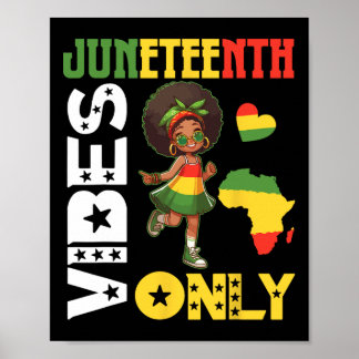 Poster Menina Afro-Americana Dançando Vibrações de Junete