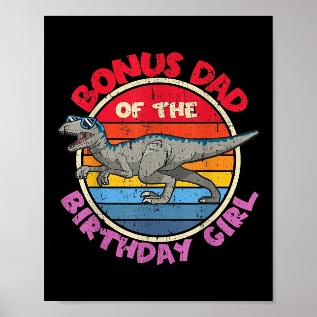 Poster Menina Aniversário I Pai Bono I Velociraptor I (Frente)