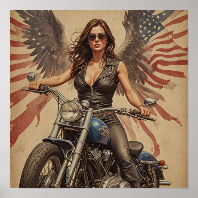 Poster Menina Biker (Frente)