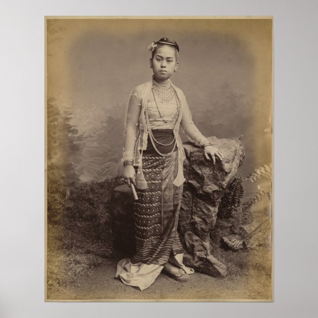 Pôster Menina birmanesa, c.1875 (Frente)