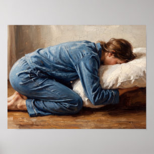 Poster Menina Cansada Descansando na Pintura de Travessei