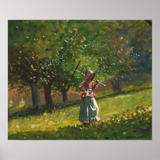 Poster Menina com ancinho de feno
