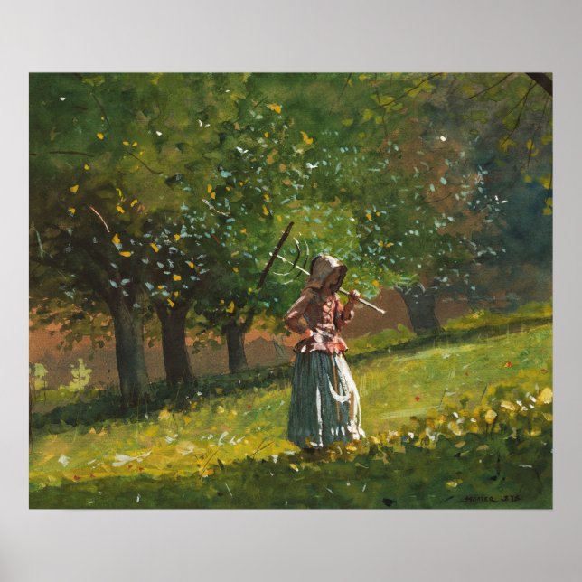 Poster Menina com ancinho de feno (Frente)