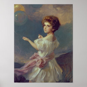 Pôster Menina com balões