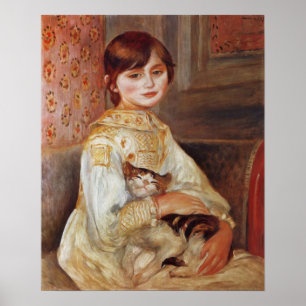 Poster Menina com gato, Auguste Renoir