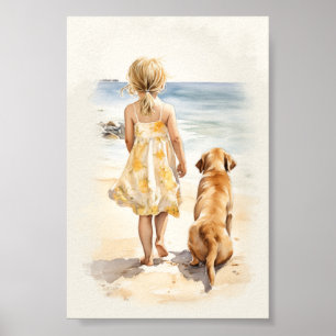 Poster Menina com labrador
