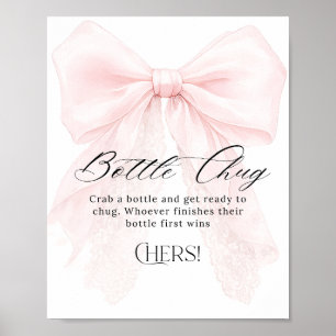 Poster Menina com Laço Rosa Chupeta de Bebê Moderna