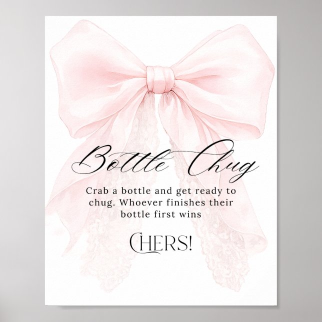 Poster Menina com Laço Rosa Chupeta de Bebê Moderna (Frente)