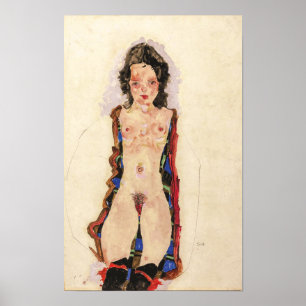 Poster Menina com Ligas Vermelhas Egon Schiele