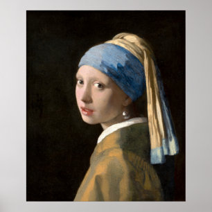 Poster Menina com um Brinco de Pérola Johannes Vermeer