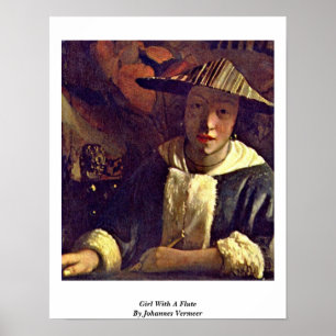 Poster Menina com uma flauta por Johannes Vermeer