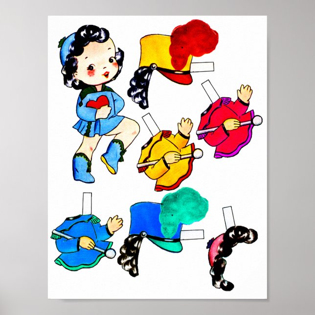 Poster Menina da banda marcial escolar boneca de papel re (Frente)