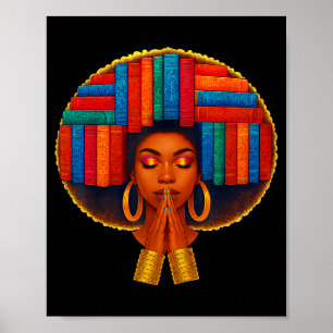 Poster Menina da História Negra Mulheres Amante de Livros