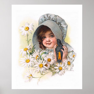 Pôster Menina da margarida de Maud Humphrey