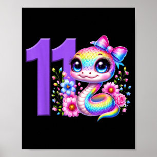 Poster Menina de 11 anos de idade Festa de cobra Arco-íri